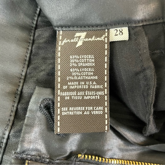 7 for all mankind Faux Leather Black Shorts - Size 28 - Picture 9 of 11